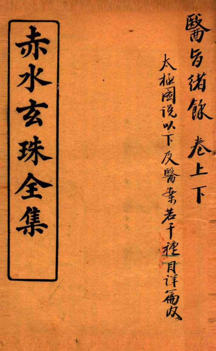 赤水玄珠全集  医旨绪余  上下